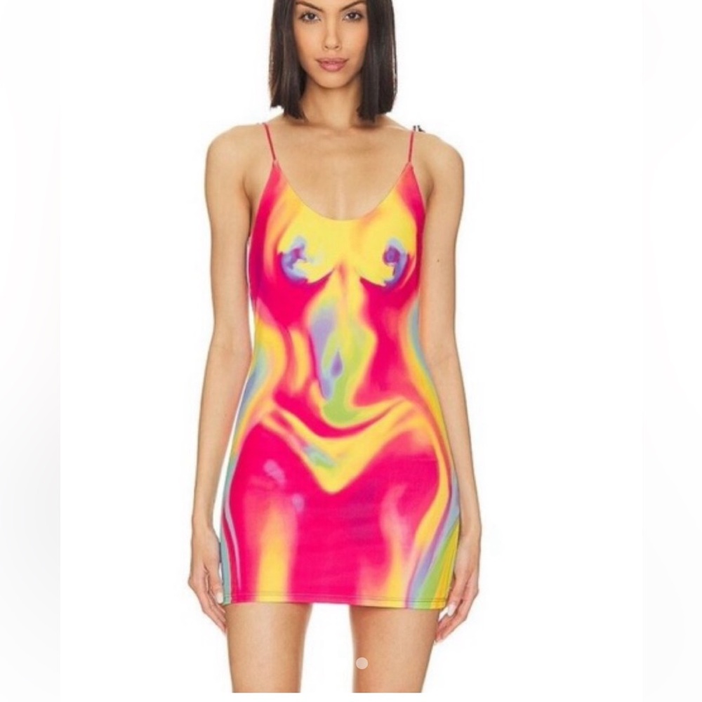 Pola Mini Dress in Multi Thermal Dye